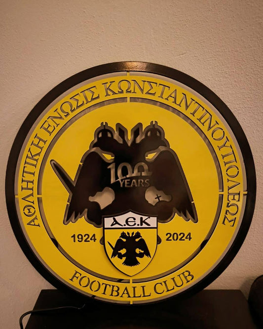 Φωτιστικό τοίχου με φωτισμό led ΑΕΚ!