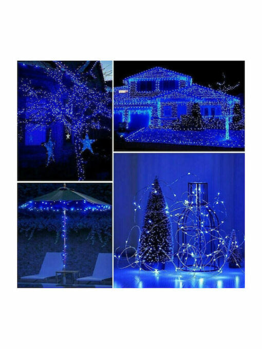 ΧΡΙΣΤΟΥΓΕΝΝΙΑΤΙΚΑ ΗΛΙΑΚΑ ΦΩΤΑΚΙΑ LED ΜΠΛΕ